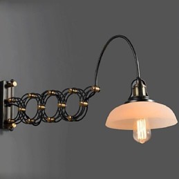 Lampe murale télescopique en fer, style vintage industriel américain, idéal pour un restaurant, une chambre à coucher, un bureau, un escalier ou un couloir