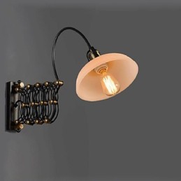 Lampe murale télescopique en fer, style vintage industriel américain, idéal pour un restaurant, une chambre à coucher, un bureau, un escalier ou un couloir