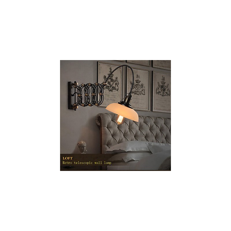Lampe murale télescopique en fer, style vintage industriel américain, idéal pour un restaurant, une chambre à coucher, un bureau, un escalier ou un couloir