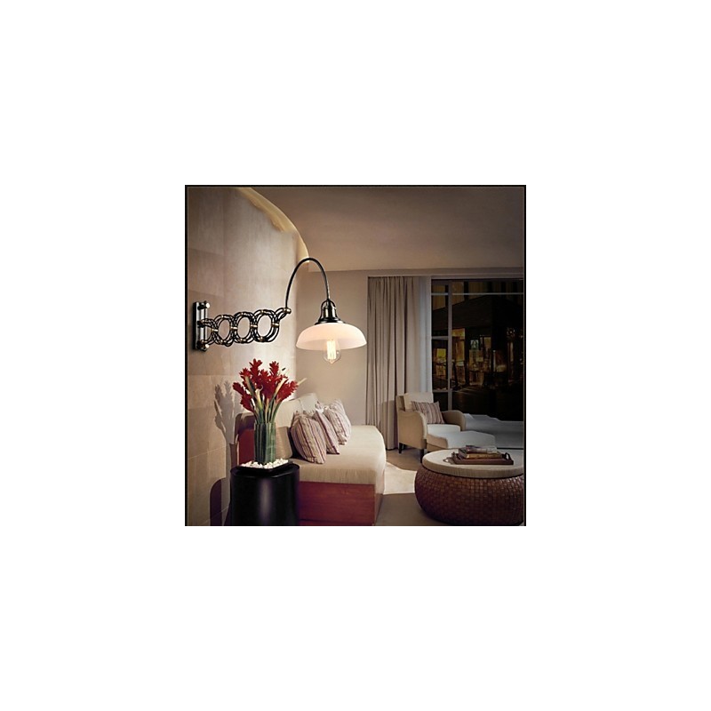 Lampe murale télescopique en fer, style vintage industriel américain, idéal pour un restaurant, une chambre à coucher, un bureau, un escalier ou un couloir