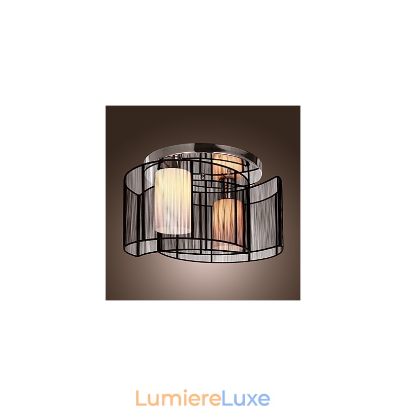 Plafonnier Design Moderne 2 Lumières Noir