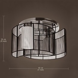 Plafonnier Design Moderne 2 Lumières Noir