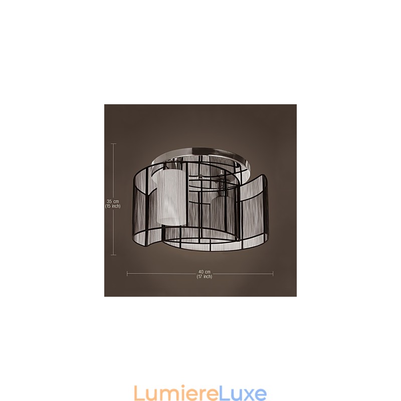 Plafonnier Design Moderne 2 Lumières Noir