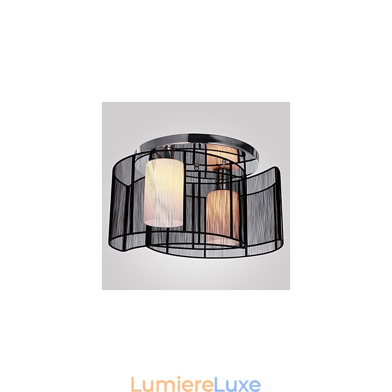 Plafonnier Design Moderne 2 Lumières Noir