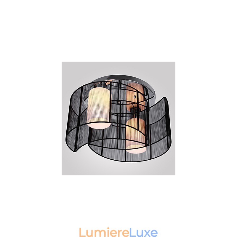 Plafonnier Design Moderne 2 Lumières Noir