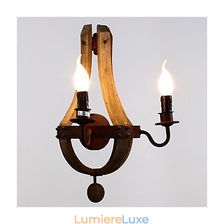 Appliques murales de style mini rustique Lodge bois bambou Appliques murales de style mini rustique Lodge bois bambou