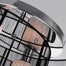 Plafonnier Design Moderne 2 Lumières Noir
