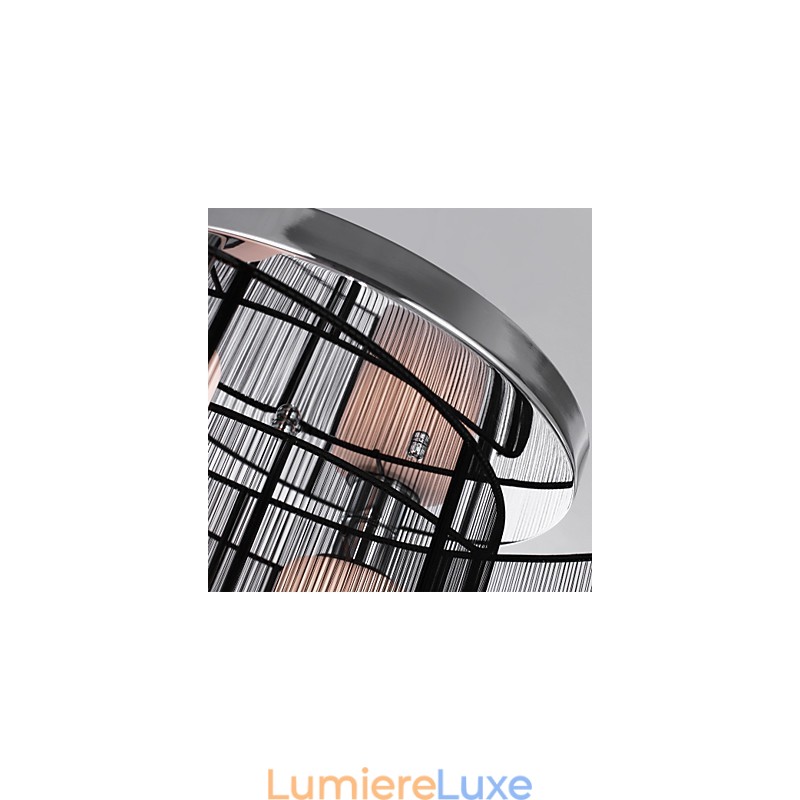 Plafonnier Design Moderne 2 Lumières Noir