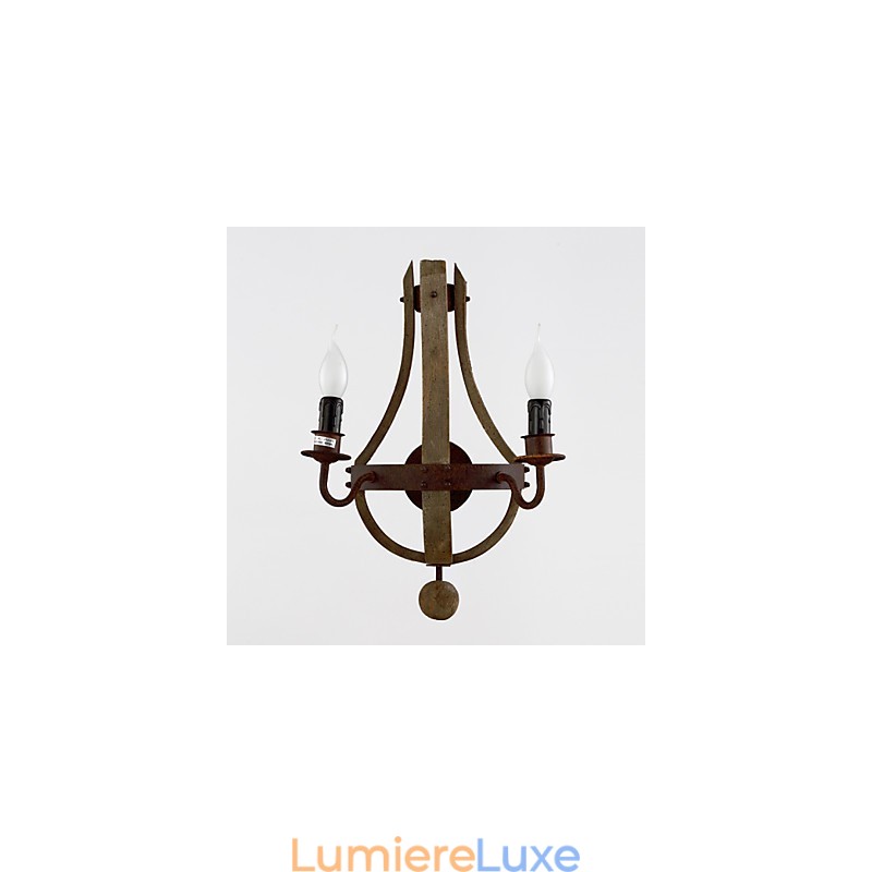 Appliques murales de style mini rustique Lodge bois bambou