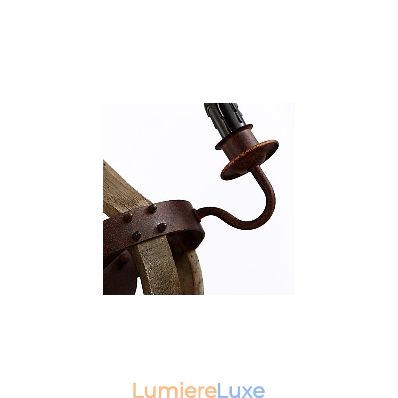 Appliques murales de style mini rustique Lodge bois bambou