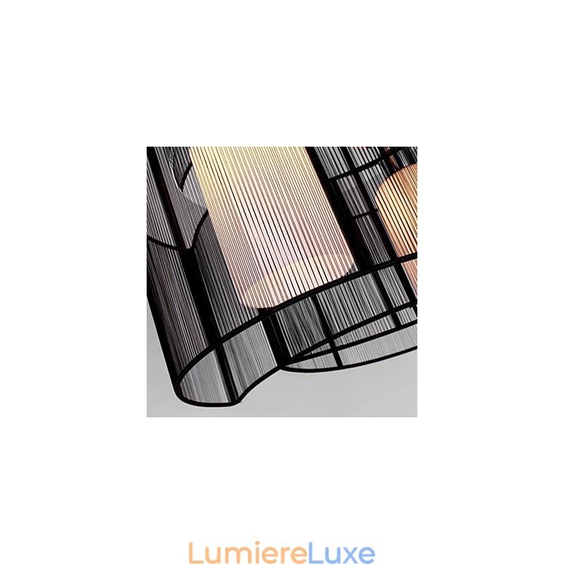 Plafonnier Design Moderne 2 Lumières Noir