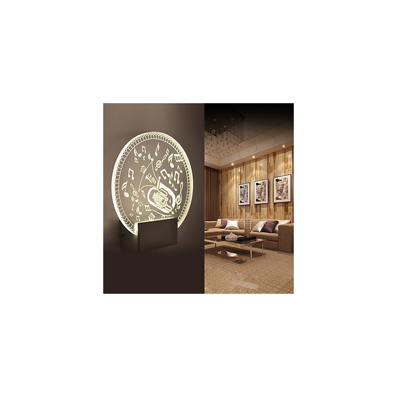 Applique murale en acrylique, lampe en PVC, lumière moderne contemporaine en métal
