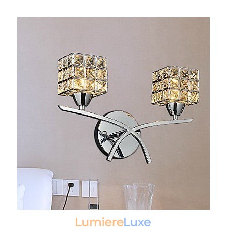 Applique murale moderne en cristal à 2 lumières Applique murale moderne en cristal à 2 lumières