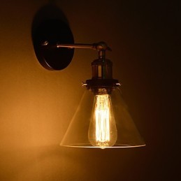 Applique murale rétro avec abat-jour en verre floral et support en métal