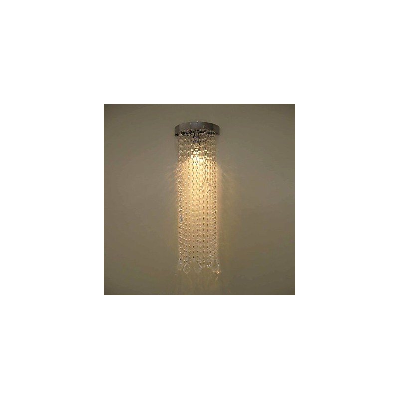 Applique murale MR16 50 W finition chromée avec chaînes en cristal