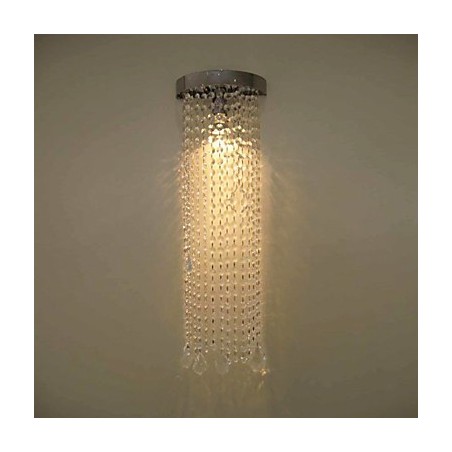 Applique murale MR16 50 W finition chromée avec chaînes en cristal Applique murale MR16 50 W finition chromée avec chaînes en cristal