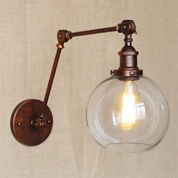 Appliques murales, lampes pivotantes, lampes de lecture, cristal, style mini, rustique, lodge, métal