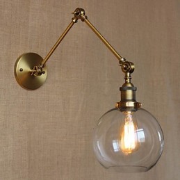 Appliques murales, lampes pivotantes, lampes de lecture, cristal, style mini, rustique, lodge, métal