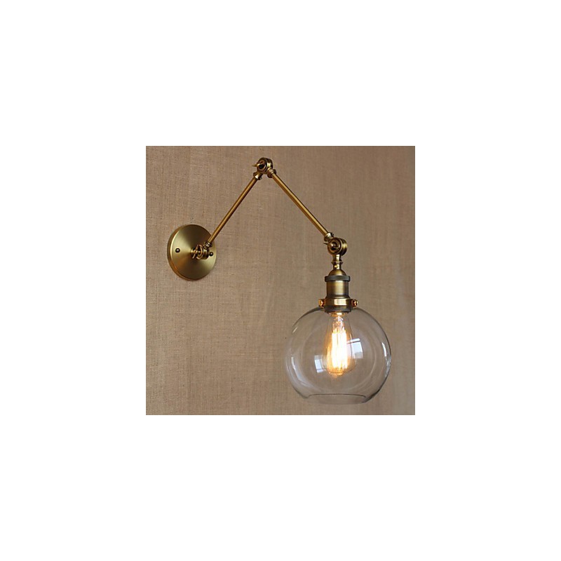 Appliques murales, lampes pivotantes, lampes de lecture, cristal, style mini, rustique, lodge, métal