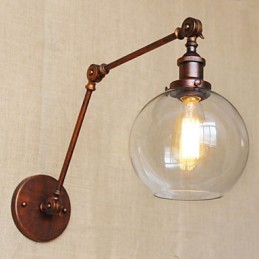Appliques murales, lampes pivotantes, lampes de lecture, cristal, style mini, rustique, lodge, métal