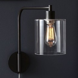 Applique murale moderne avec abat-jour tambour en verre