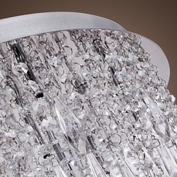 Plafonnier moderne contemporain en cristal chromé
