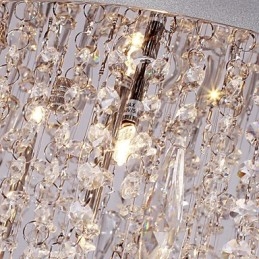 Plafonnier moderne contemporain en cristal chromé