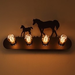 Applique murale style loft pastoral américain pour chambre à coucher, allée, fer, style rétro, cheval sauvage, livraison gratuite