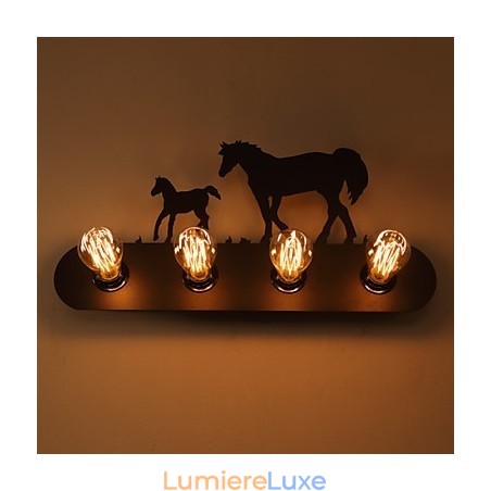 Applique murale style loft pastoral américain pour chambre à coucher, allée, fer, style rétro, cheval sauvage, livraison gratuite Applique murale style loft pastoral américain pour chambre à coucher, allée, fer, style rétro, cheval sauvage, livraison gratuite