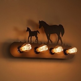 Applique murale style loft pastoral américain pour chambre à coucher, allée, fer, style rétro, cheval sauvage, livraison gratuite