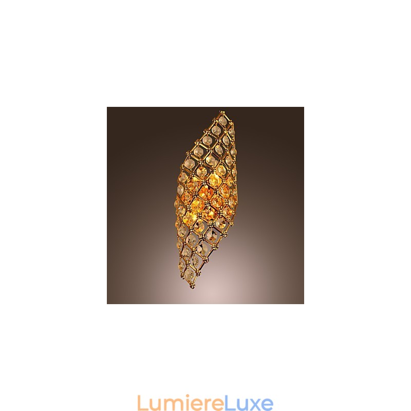 Applique murale artistique en cristal à 2 lumières