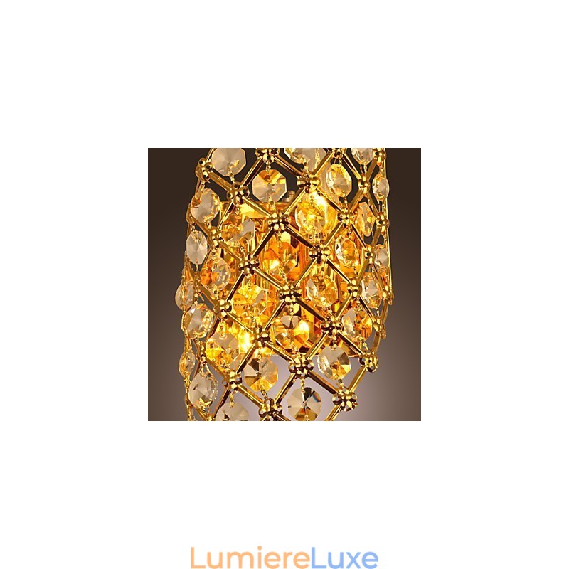 Applique murale artistique en cristal à 2 lumières