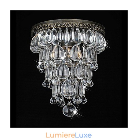 Appliques murales vertes antiques avec pendentifs en perles de cristal Appliques murales vertes antiques avec pendentifs en perles de cristal