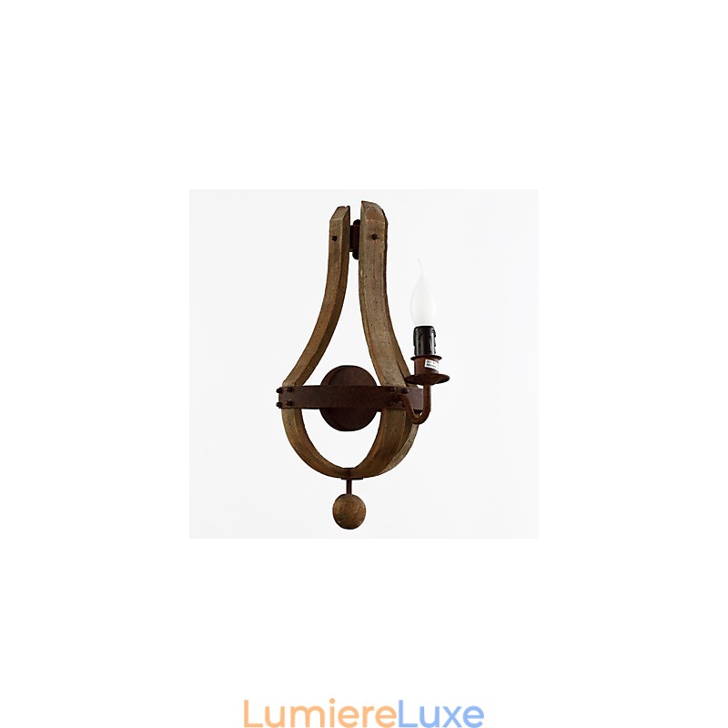 Appliques murales de style mini rustique Lodge bois bambou