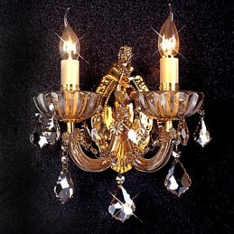 Applique murale élégante en cristal à 2 lumières