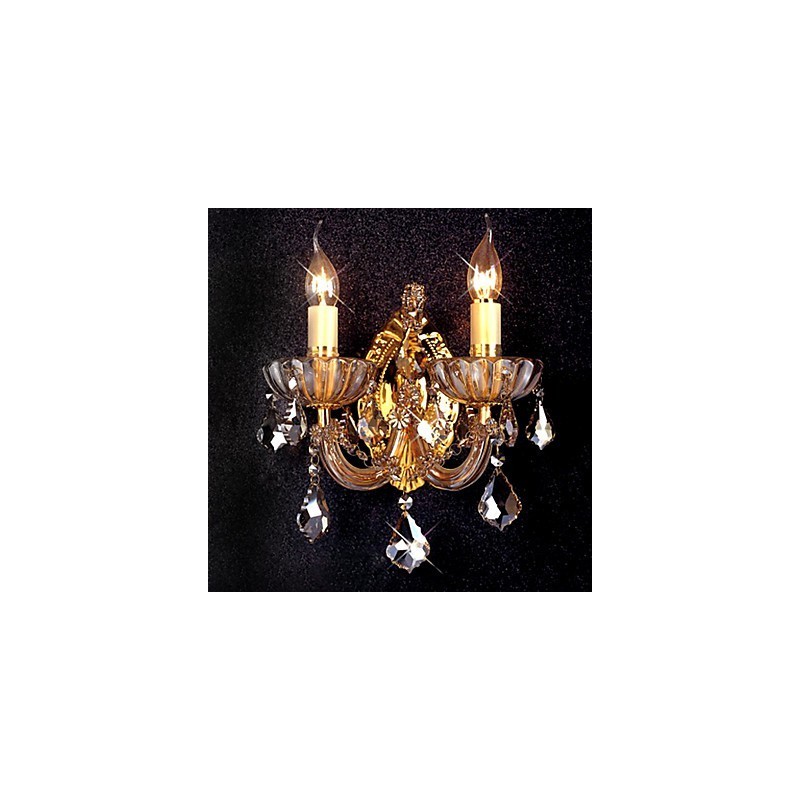 Applique murale élégante en cristal à 2 lumières