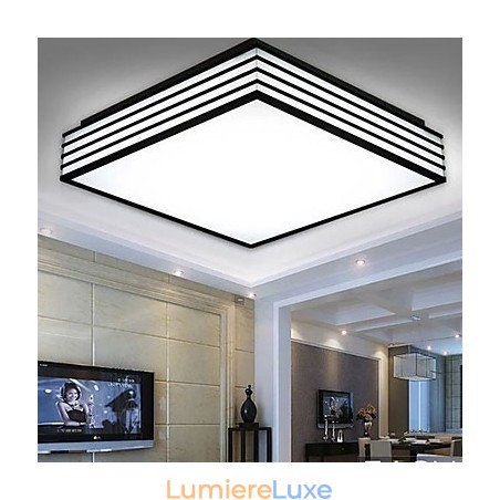 Plafonnier noir et carré de style contracté et contemporain Plafonnier noir et carré de style contracté et contemporain
