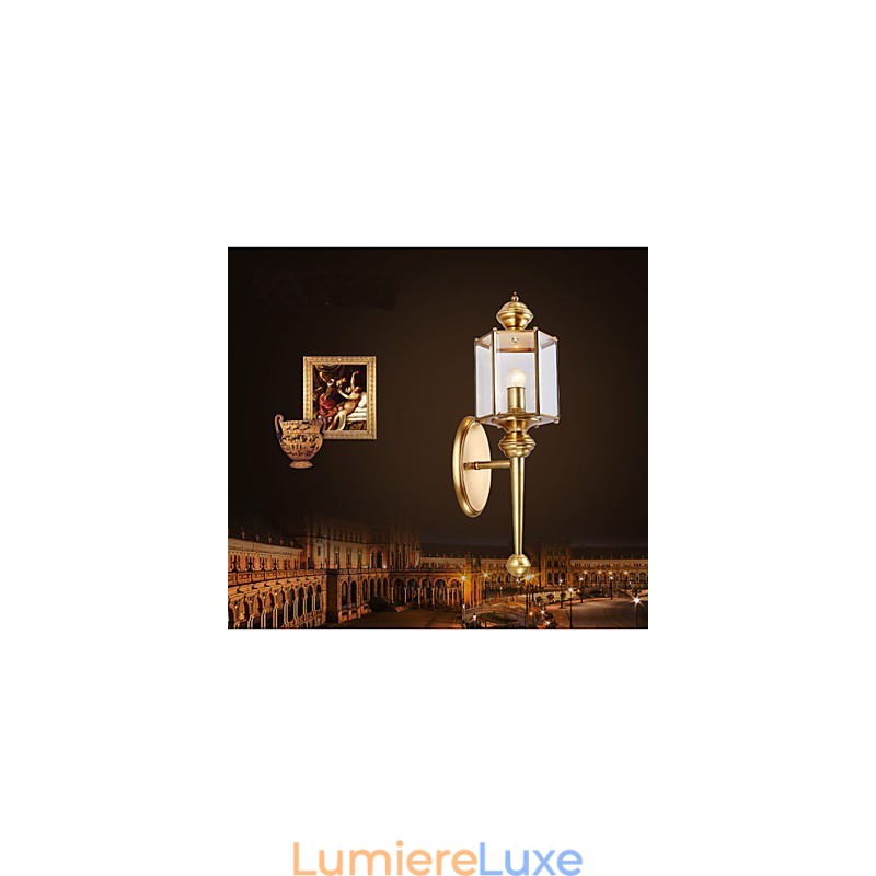 Lampe de jardin entièrement en cuivre, lampe d'extérieur étanche B