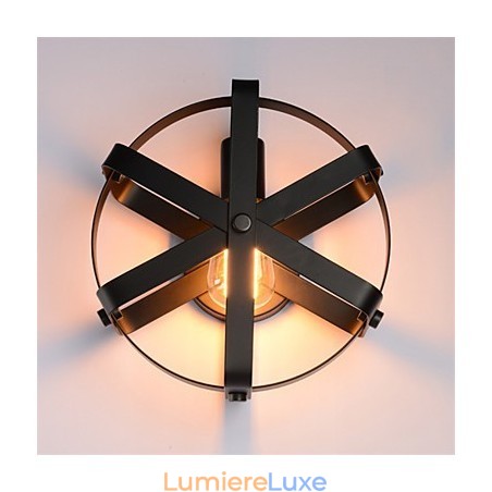 Applique murale ronde industrielle de style vintage pour balcon, loft, entrée, couloir, chambre à coucher Applique murale ronde industrielle de style vintage pour balcon, loft, entrée, couloir, chambre à coucher