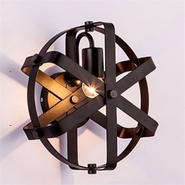 Applique murale ronde industrielle de style vintage pour balcon, loft, entrée, couloir, chambre à coucher