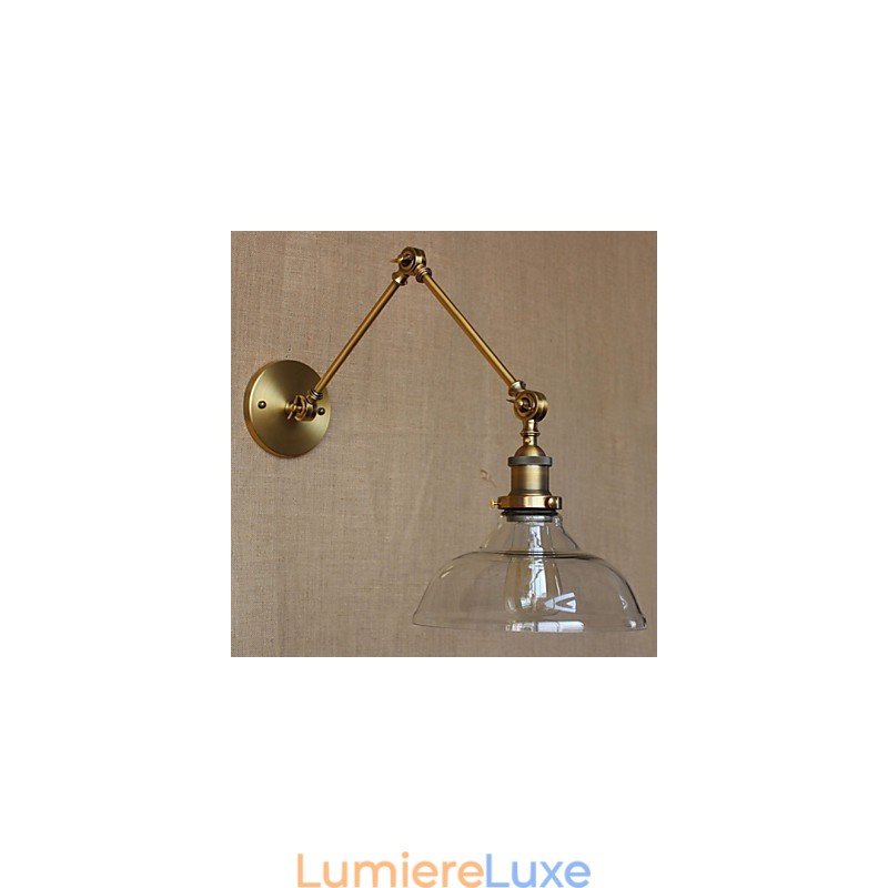Lampe murale décorative de style LOFT en verre et bronze pour café