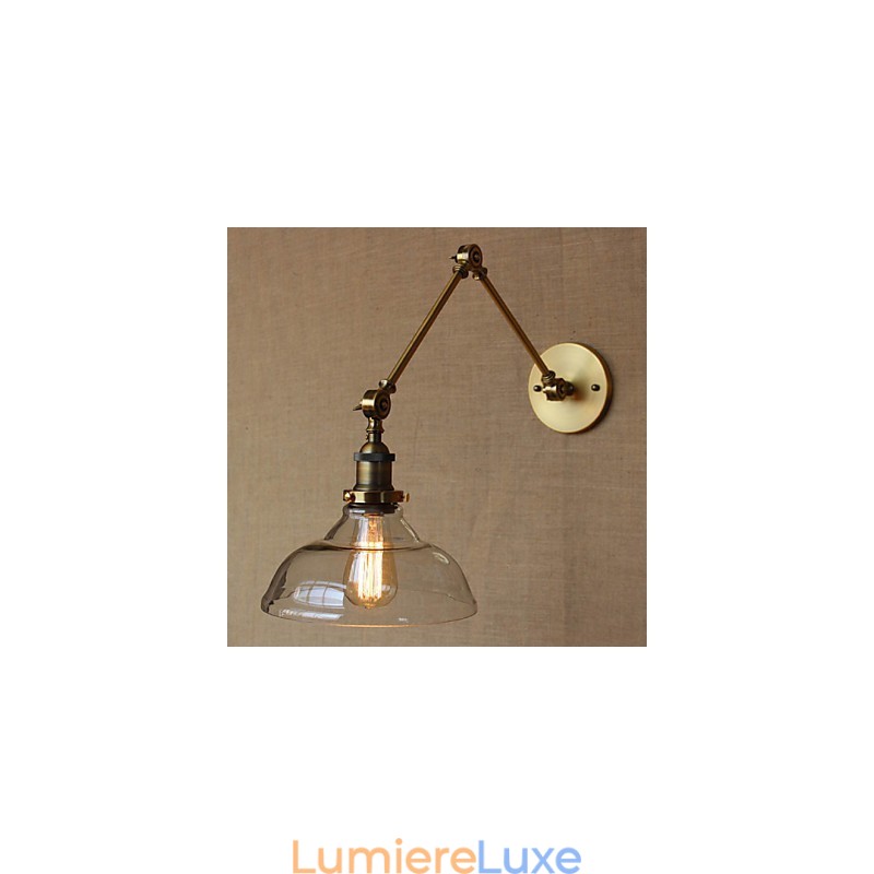 Lampe murale décorative de style LOFT en verre et bronze pour café