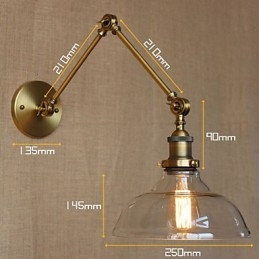 Lampe murale décorative de style LOFT en verre et bronze pour café