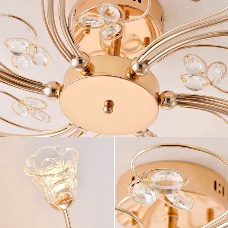 Plafonniers artistiques en aluminium avec cristaux