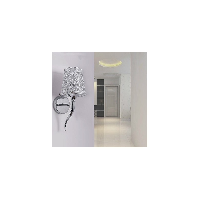 Lampe de chevet argentée, applique murale de lecture, siphon de plomberie, éclairage de miroir d'arrière-plan