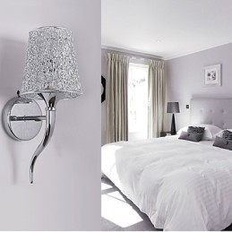 Lampe de chevet argentée, applique murale de lecture, siphon de plomberie, éclairage de miroir d'arrière-plan