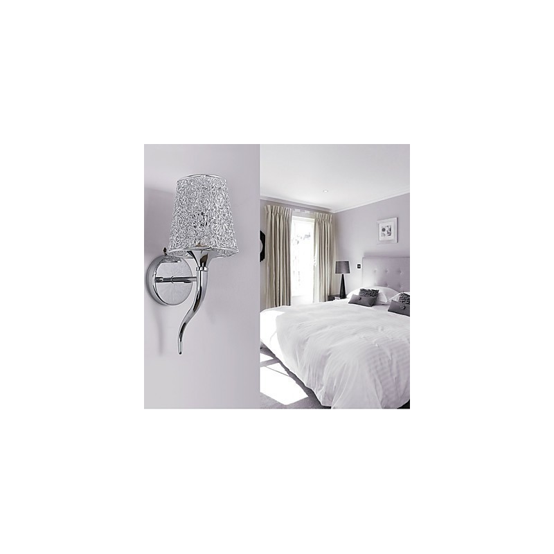 Lampe de chevet argentée, applique murale de lecture, siphon de plomberie, éclairage de miroir d'arrière-plan
