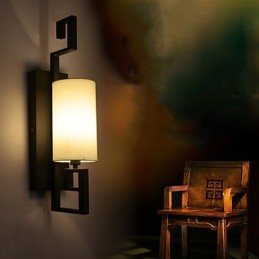 Lampe murale en tissu blanc de style américain moderne et antique pour salon, chambre à coucher, chambre d'hôtel