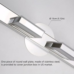Lampe miroir carrée en acier inoxydable et acrylique