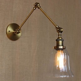 Décoration murale de balcon à bras longs en verre plaqué bronze nordique de style américain Milan